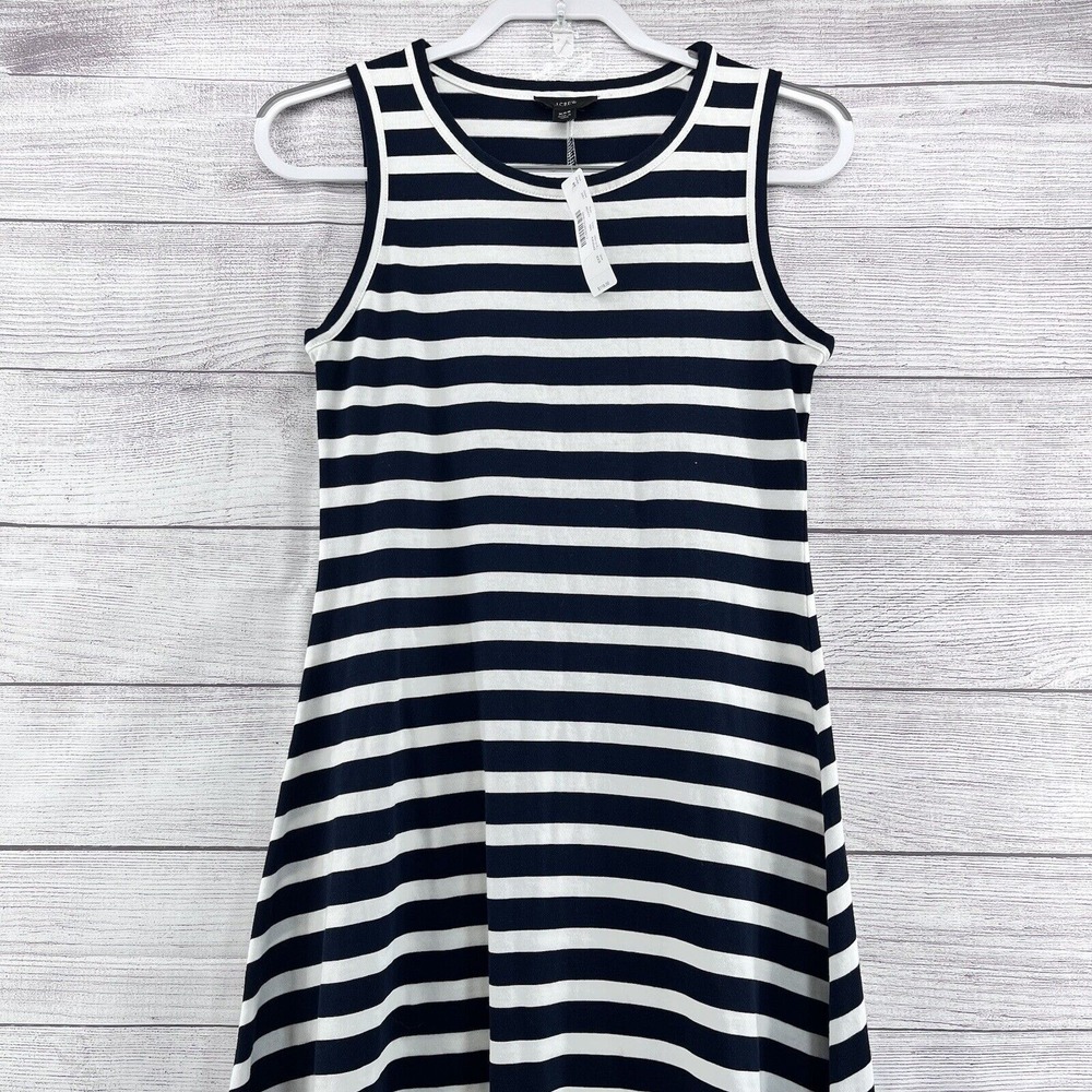 J Crew Maxi Dress Shirt Size XXS Cotton Blue White Stripe Flowy Beachy Comfort